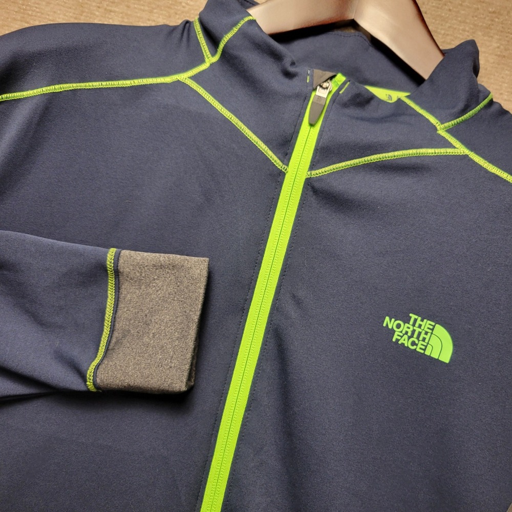 The North Face Jacket Mens Large Blue Green Full Zip Athletics Mock Neck